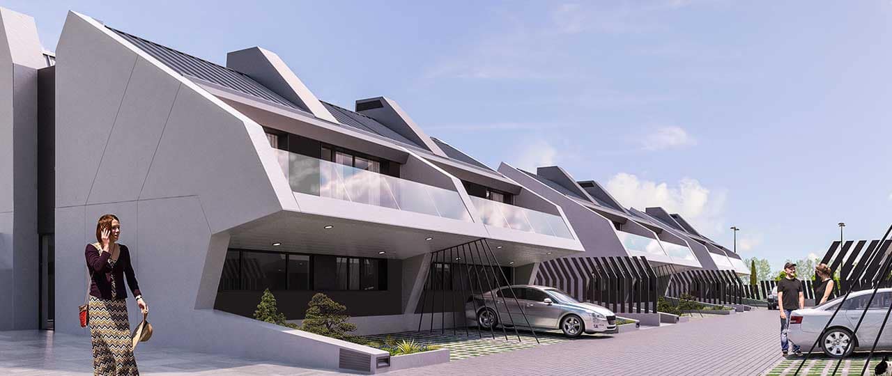 Prado-fachada Viviendas de diseño en Boadilla