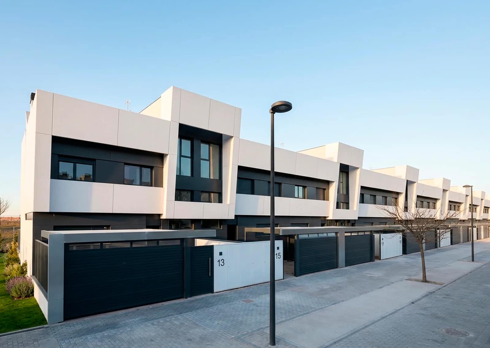 Perspectiva de las viviendas Los Molinos en Getafe