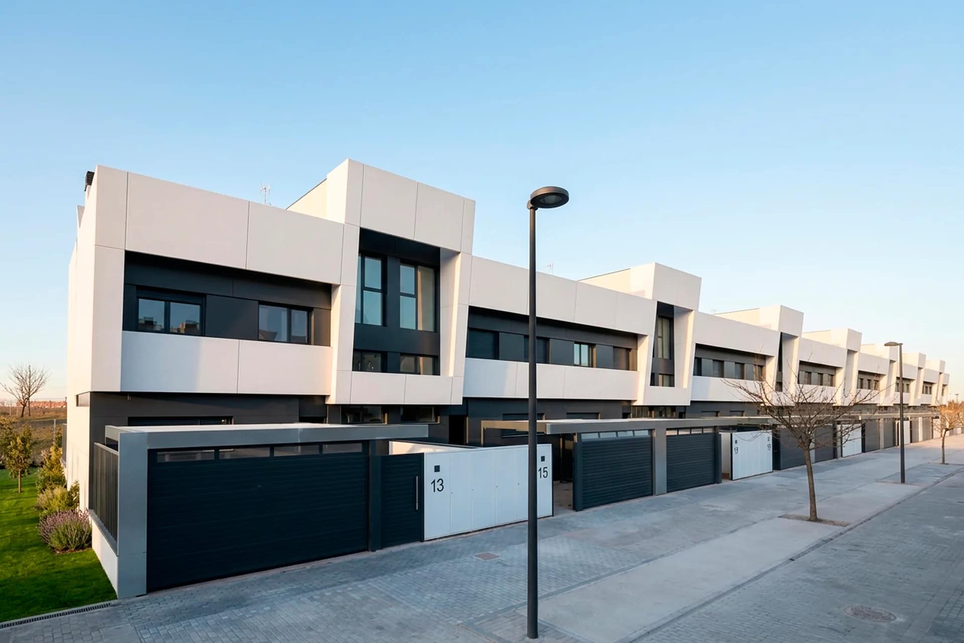 Perspectiva de las viviendas Los Molinos en Getafe