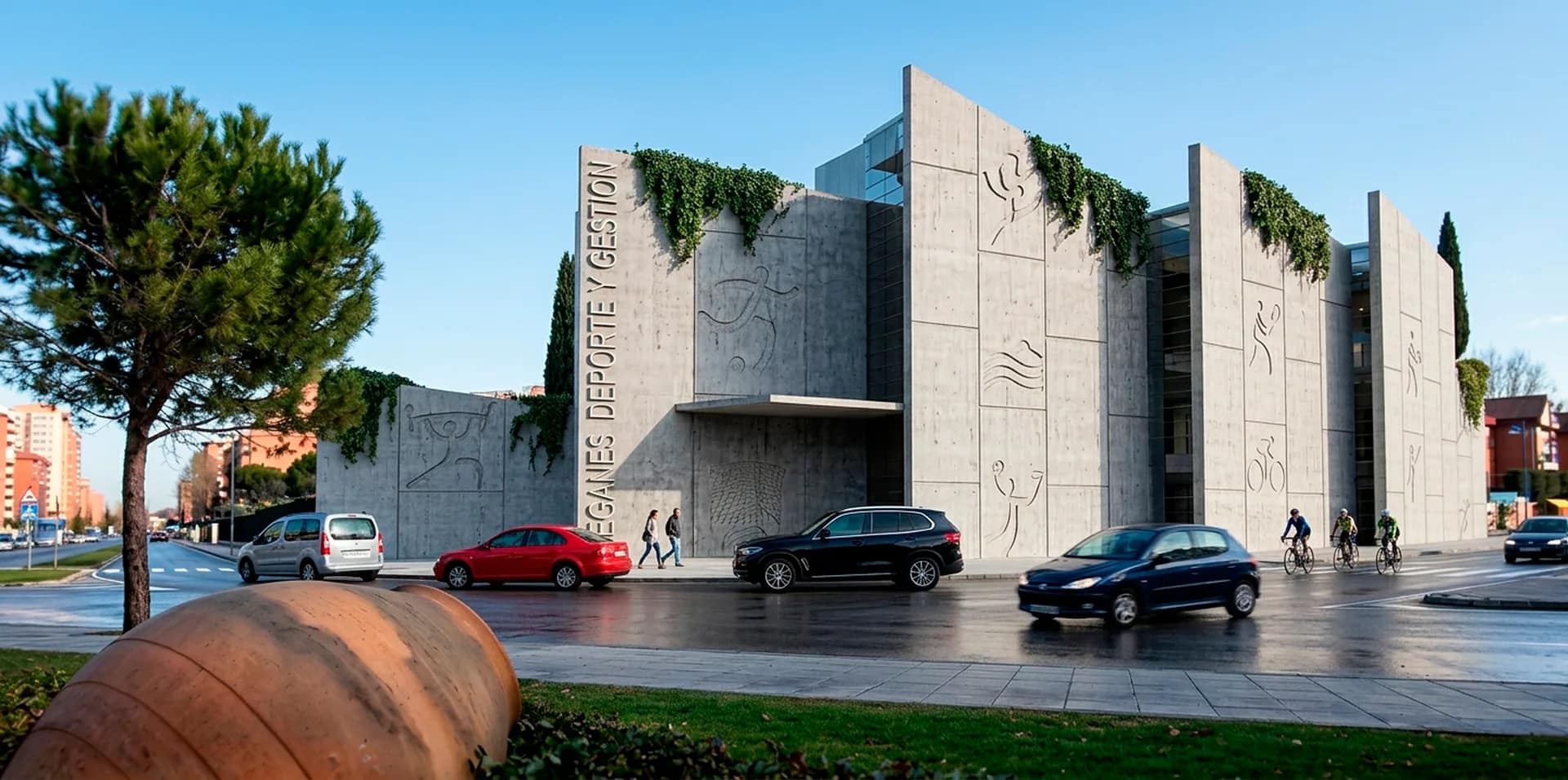 Centro de Deportes y Gestión de Leganés: fotomontaje en su entorno urbano